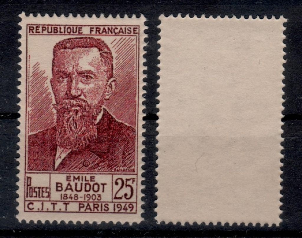 B43B) 1949 Frankrijk Baudot misdruk Yv 846Y €4350 geen gar, Verzenden, Postfris