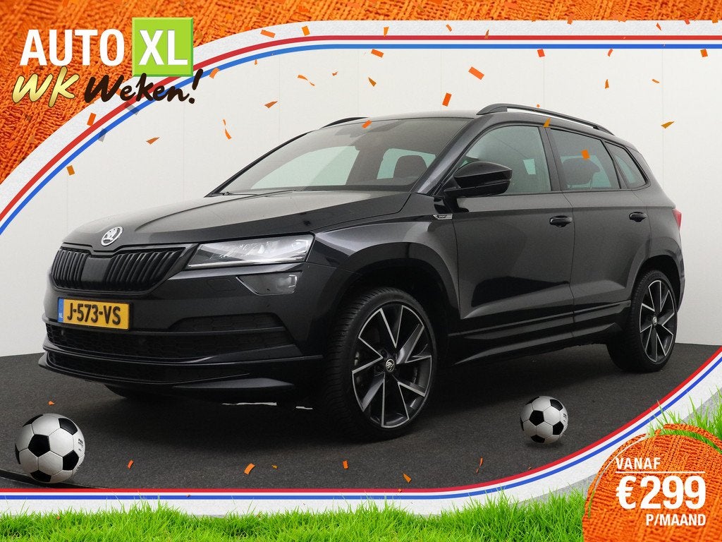 Skoda Karoq 1.5 TSI 150 PK Aut. Sportline Trekhaak Adapt.Cru, Auto's, Skoda, 4 cilinders, 150 pk, Zwart, Bedrijf