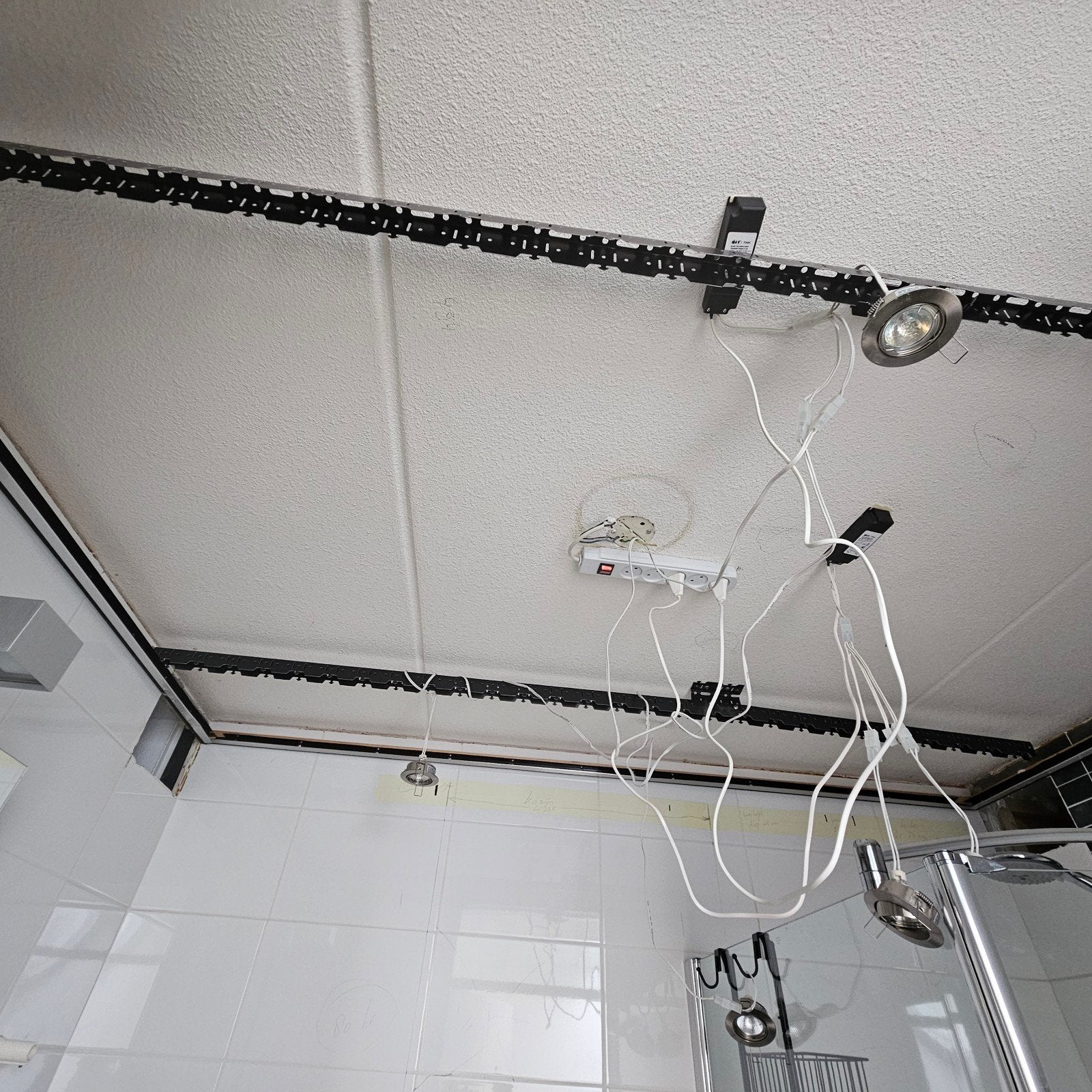 Set van 4 inbouwspots met transformator en stekkerdoos, Ophalen, Halogeen, Gebruikt, GU5.3