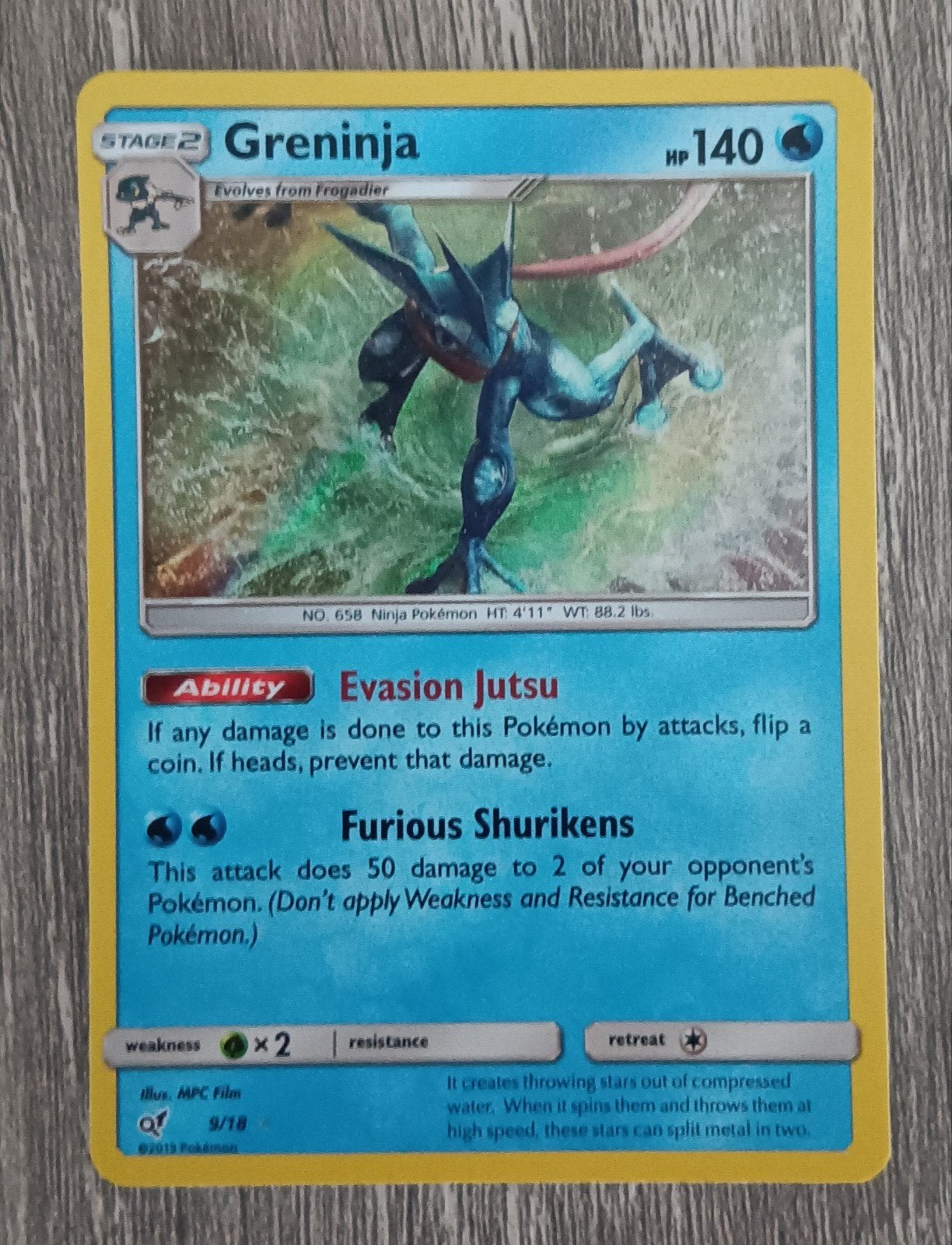 Greninja holo Detective Pikachu, Hobby en Vrije tijd, Verzamelkaartspellen | Pokémon, Ophalen of Verzenden, Zo goed als nieuw