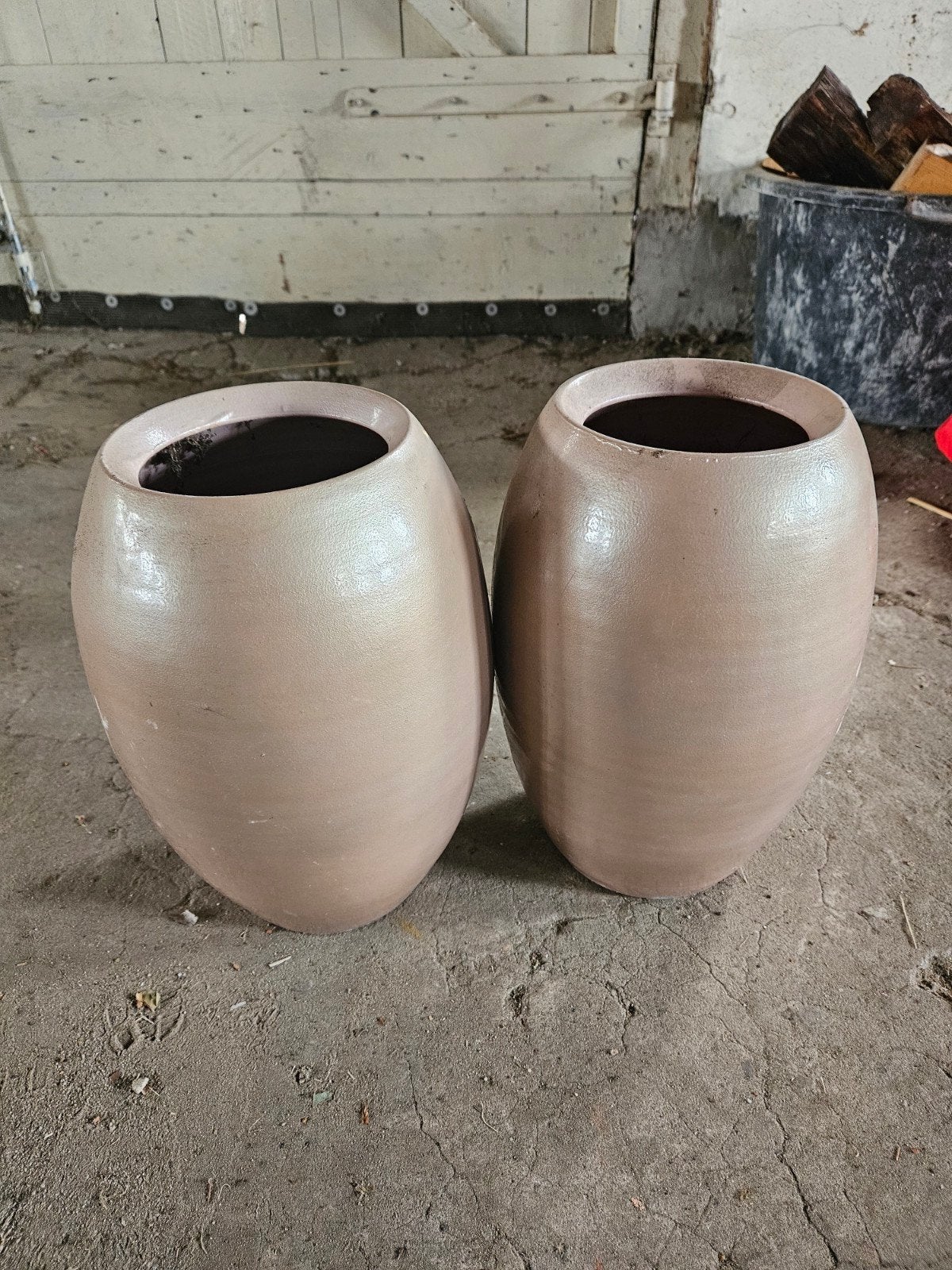 Parelmoer Roze Potten - 35 cm hoog, 16 cm gat, Overige materialen, Gebruikt, Ophalen of Verzenden, Binnen