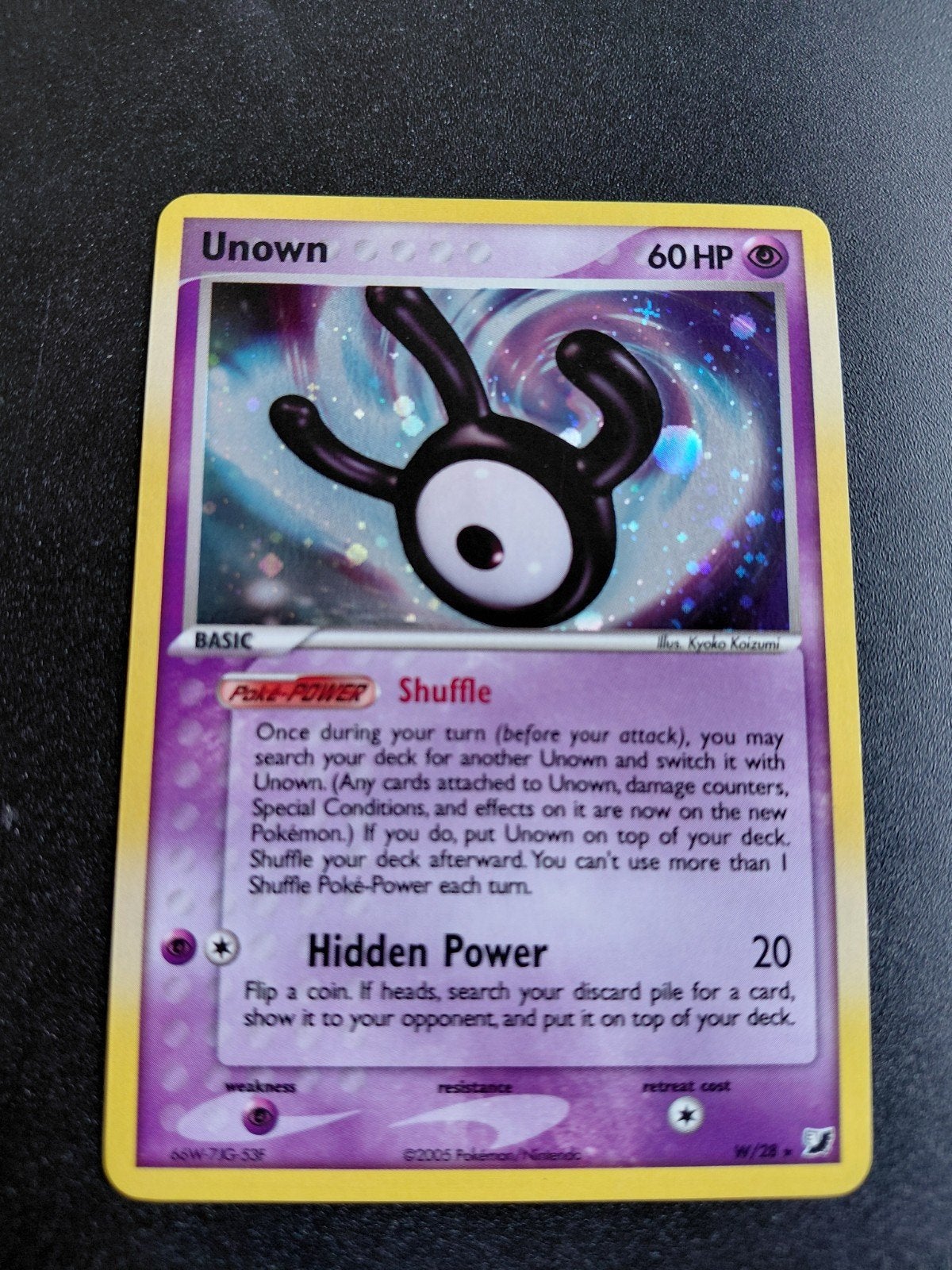 Unown W Unseen Forces W/28 Pokémon kaart, Ophalen of Verzenden, Zo goed als nieuw