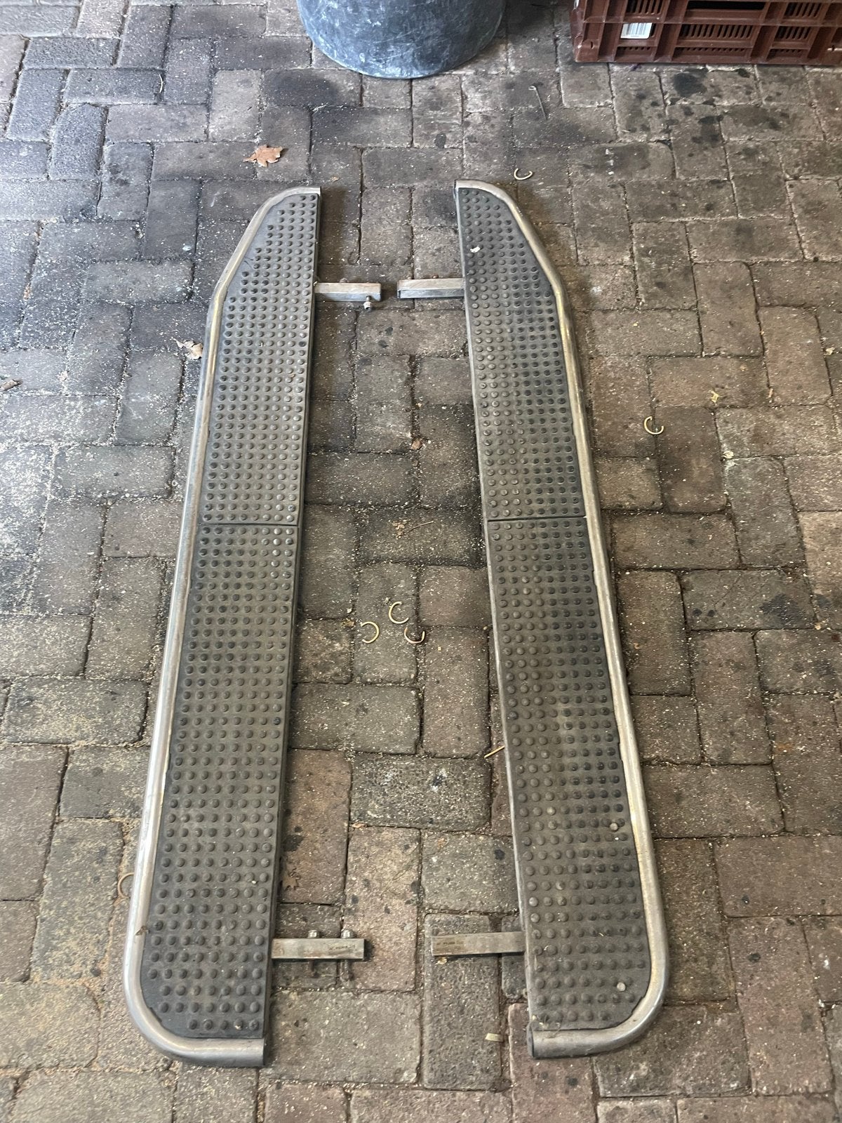 RVS Treeplanken/ side bars 155x20cm voor 4x4 of bus, Ophalen, Gebruikt
