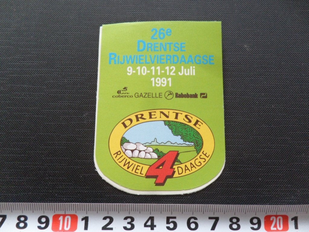 sticker 26e drentse rijwiel vierdaagse 1991 *, Ophalen, Zo goed als nieuw