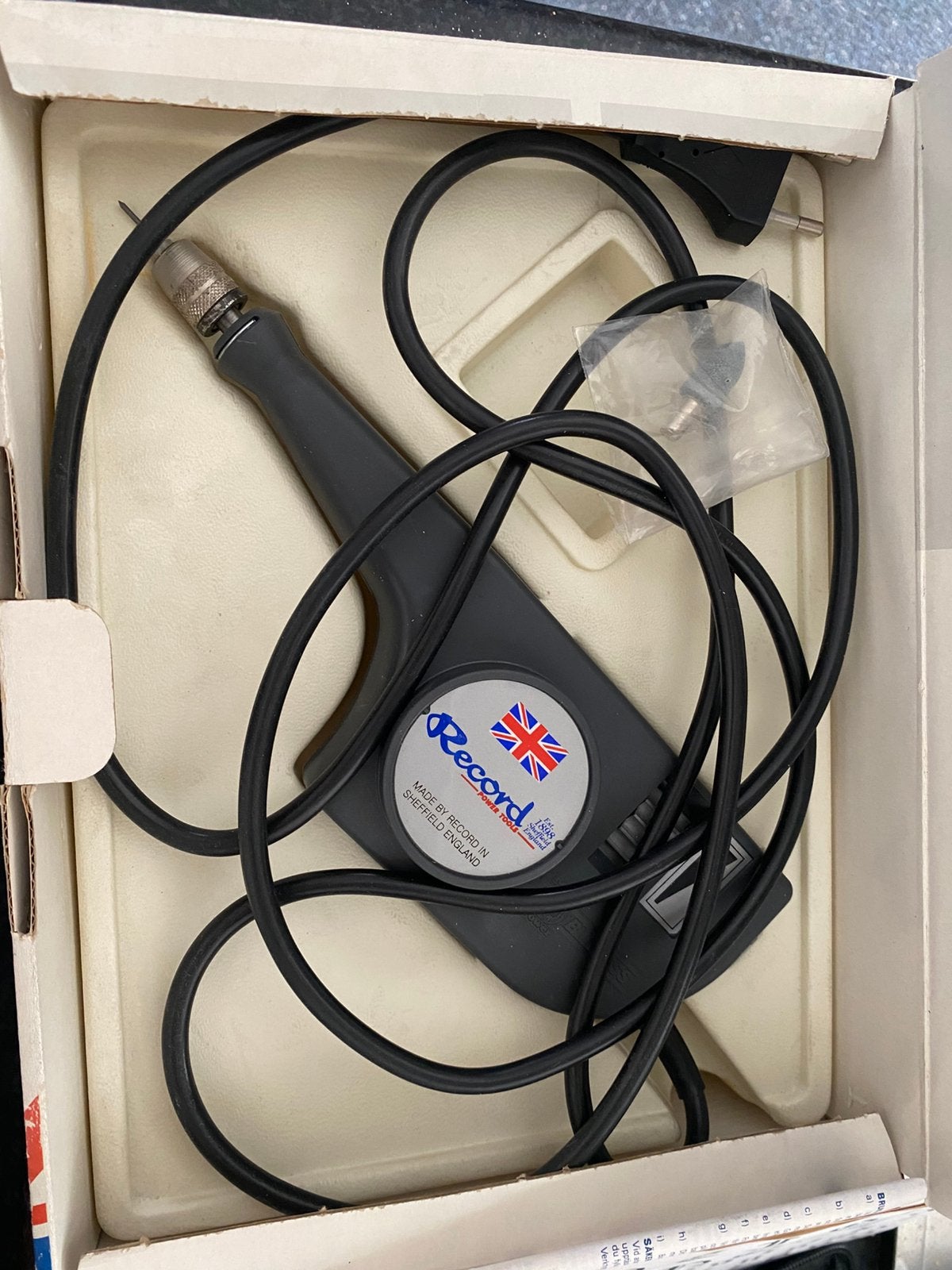 Elektrische Graveerpen, weinig gebruikt.  Merk Record, Ophalen of Verzenden, Zo goed als nieuw, Gereedschap of Toebehoren