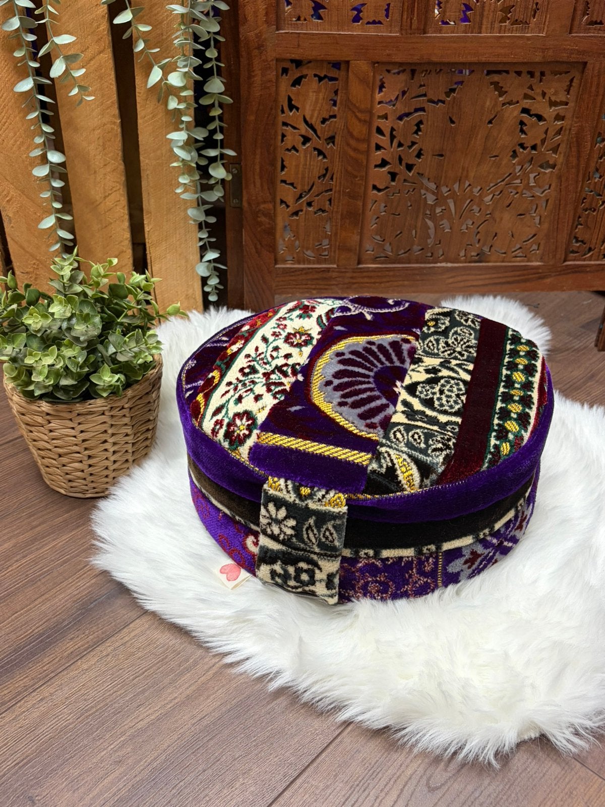 Handgemaakt meditatiekussen - patchwork – boekweit vulling, ., Nieuw, Yoga-accessoire, .