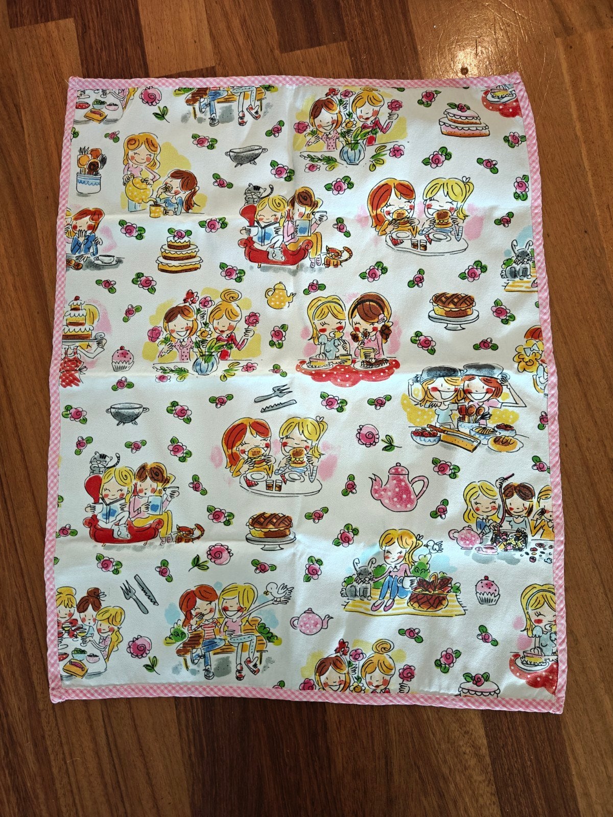 Blond Amsterdam theedoek, Ophalen of Verzenden, Zo goed als nieuw, Roze, Theedoek of Handdoek