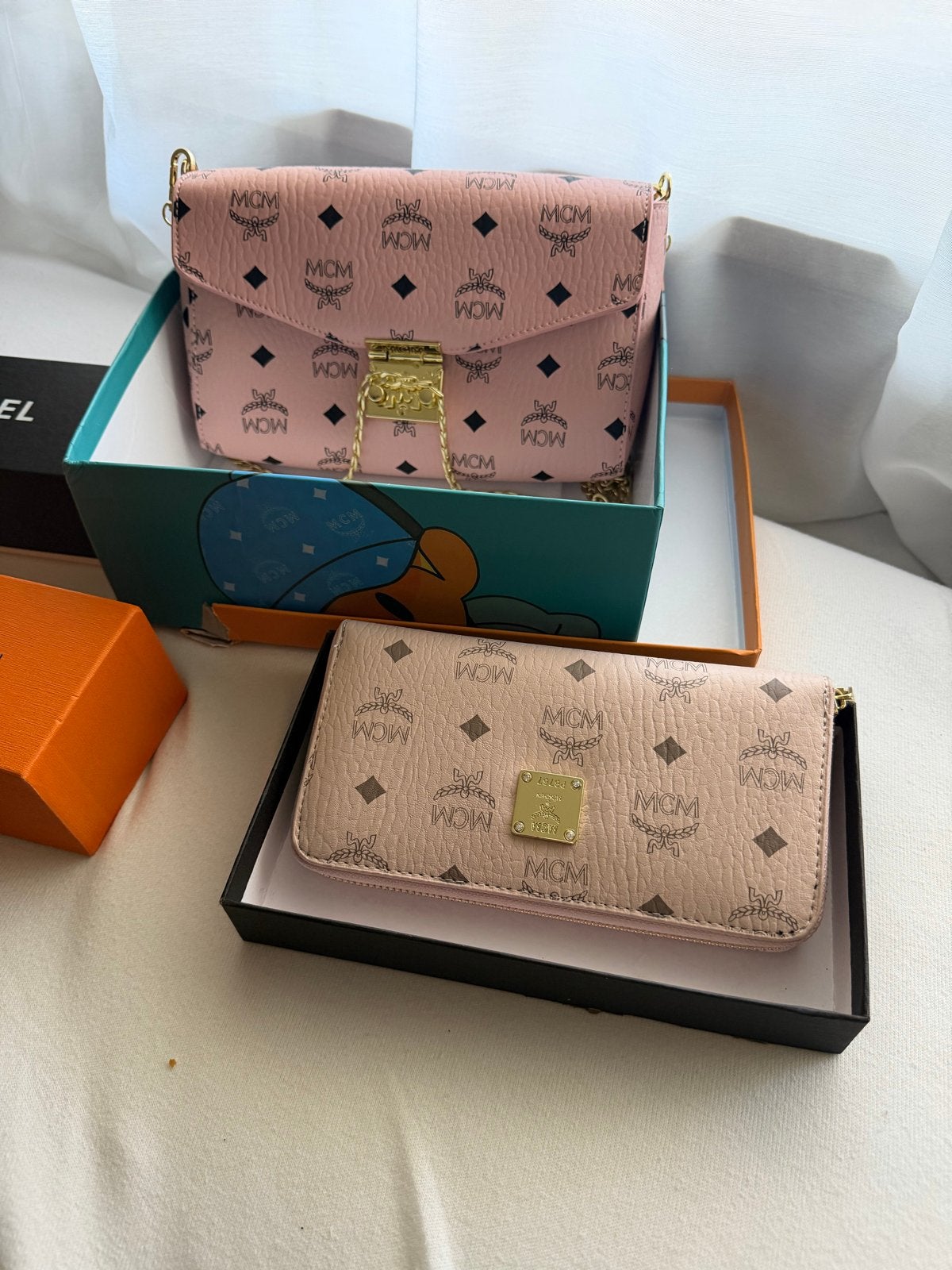 Luxe Roze MCM Tas en Bijpassende Portemonnee Set, Ophalen of Verzenden, Zo goed als nieuw, Roze, Schoudertasje
