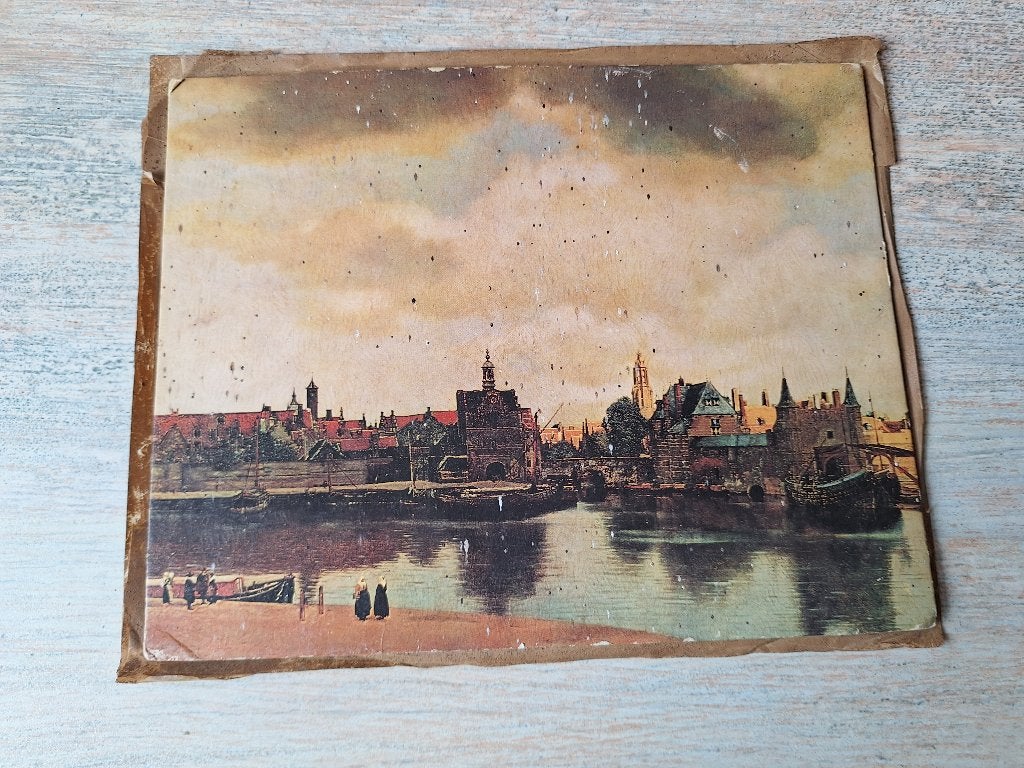 Vintage reproductie 'Gezicht op Delft' - Vermeer, Ophalen, Overige ondergronden, Print, Stads- / dorpsgezicht