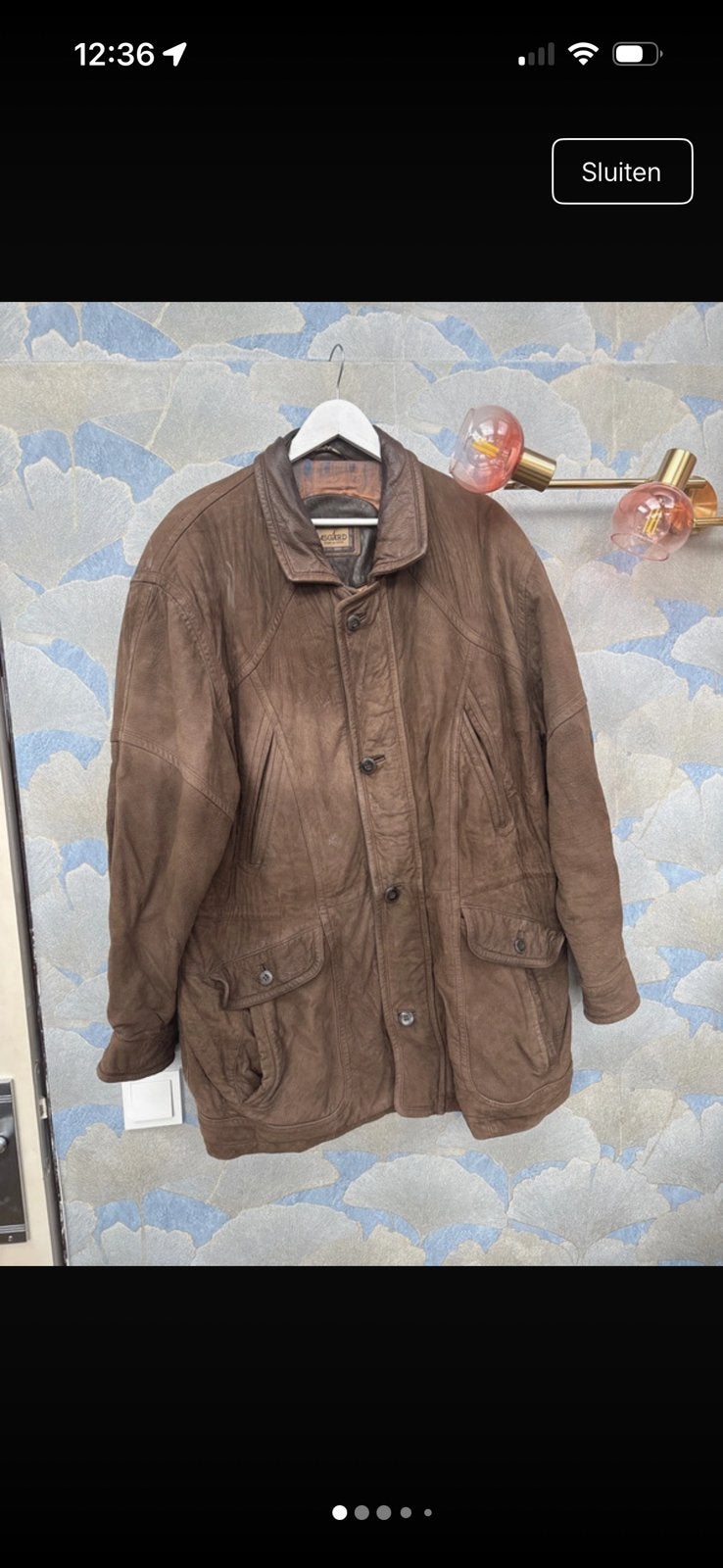 Gratis - bruine jas lamsleer, Ophalen, Gedragen, Maat 56/58 (XL), Bruin