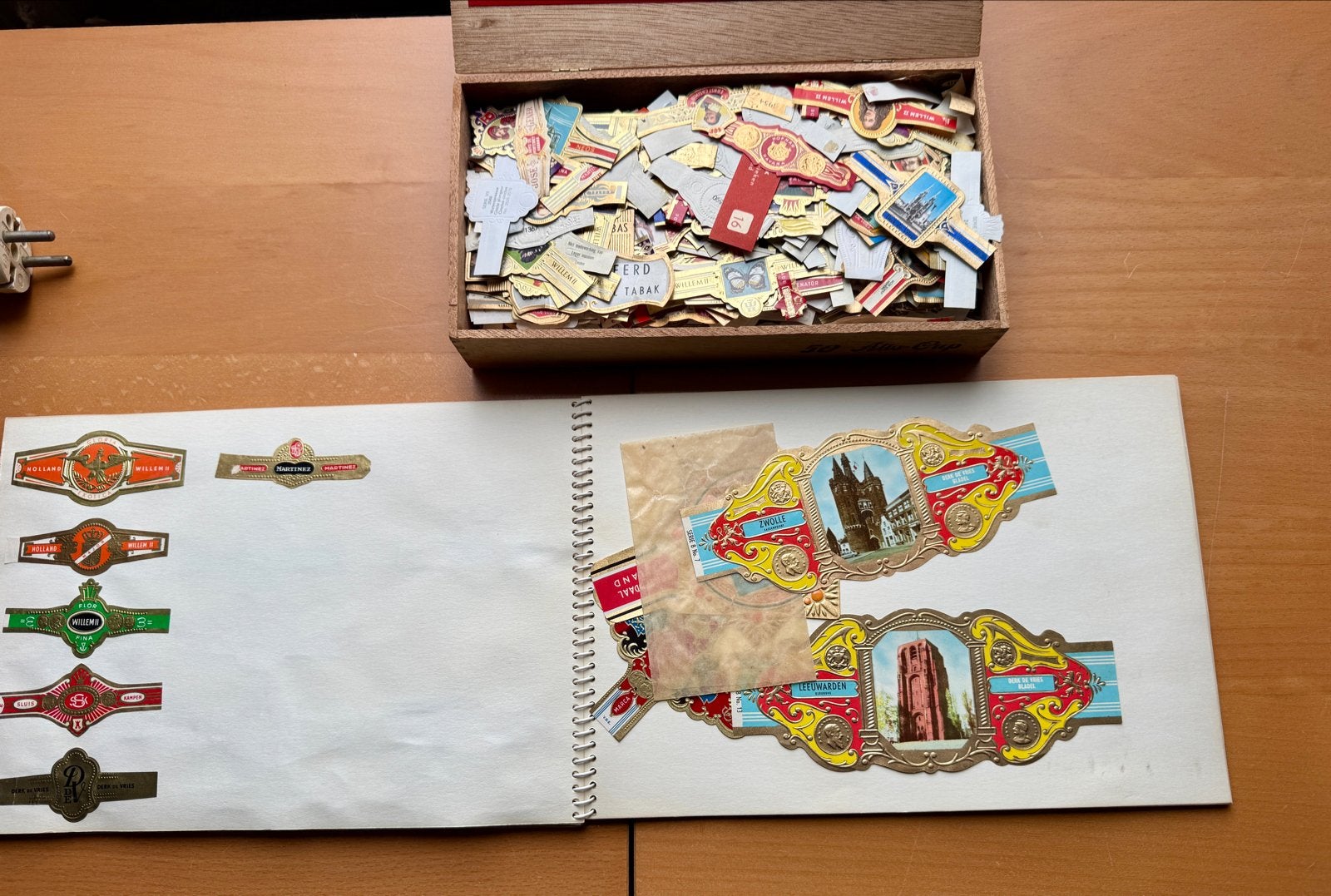 Verzameling sigarenbandjes met album en doos, Ophalen of Verzenden, Gebruikt