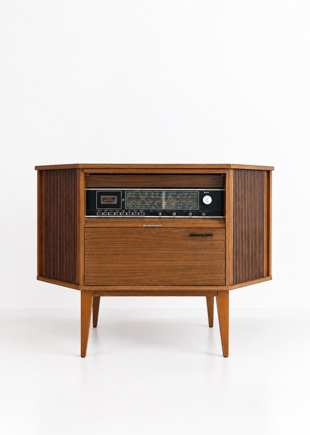🤎 Vintage platenspelerkast retro dressoir kast jaren ‘60, Ophalen, Gebruikt