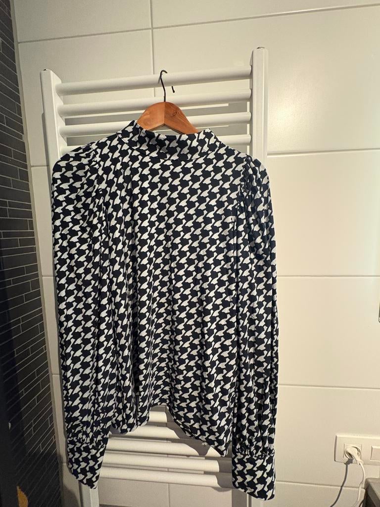 Studio Anneloes Blouse Zwart/grijs Pied-de-poule Maat XXL, Ophalen of Verzenden, Gedragen, Maat 42/44 (L), Zwart