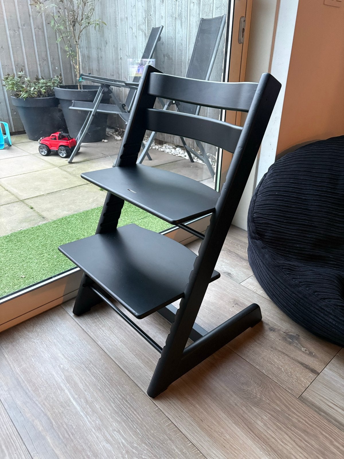 Stokke Tripp Trapp meegroeistoel - Zwart, Ophalen, Zo goed als nieuw, Meegroeistoel, Aanschuifbaar
