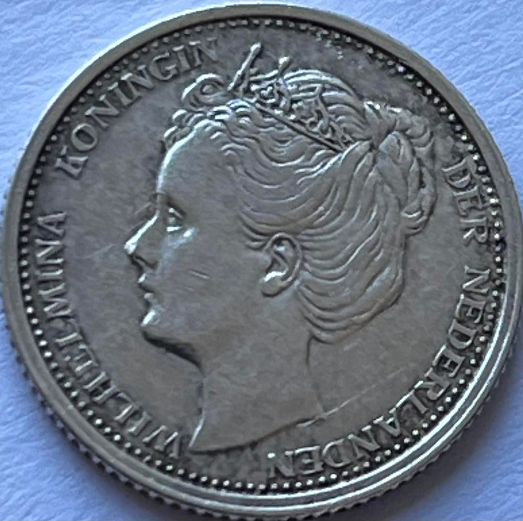Zilveren dubbeltje 1905, Zilver, Ophalen of Verzenden, 10 cent, Koningin Wilhelmina