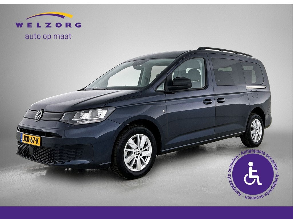 Volkswagen Caddy Maxi 1.5 TSI 7p Direct leverbaar! Rolstoela, Auto's, Volkswagen, 12 maanden, Euro 6, 4 cilinders, Blauw