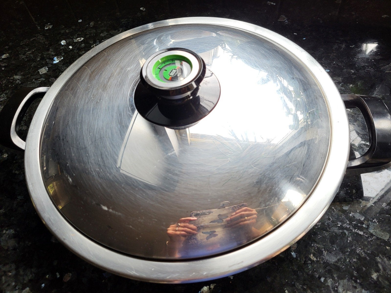 AMC Kook/ bak en braadpan 3 liter, met deksel en thermometer, Gebruikt, Ophalen of Verzenden, Rvs, Kookpan
