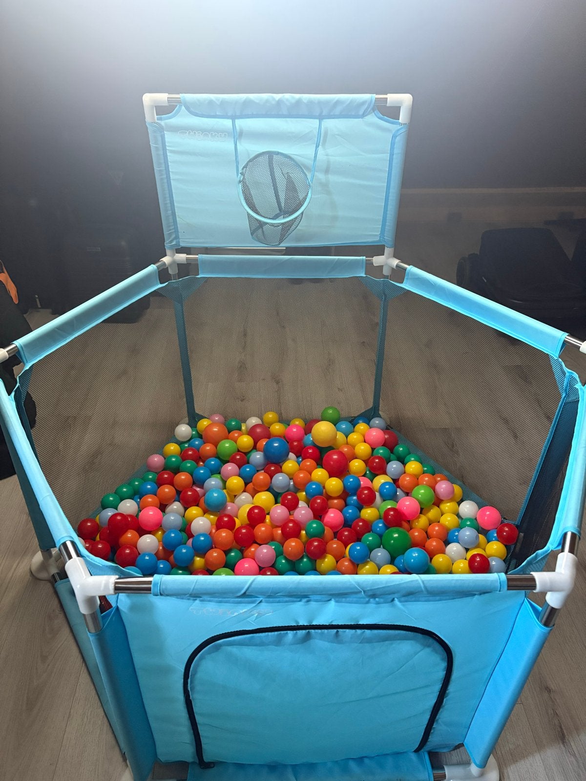 Ballenbak met basketbalring en ballen, Ophalen of Verzenden, Gebruikt, Jongen of Meisje