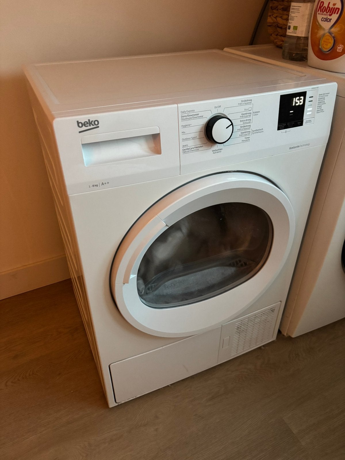 Droger Beko DF8421TX0, Ophalen, 1200 tot 1600 toeren, Minder dan 85 cm, Zo goed als nieuw