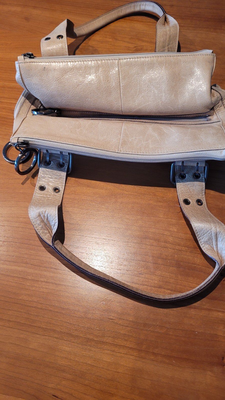 mooie lederen handtas claudio ferrici  kleur beige, Ophalen of Verzenden, Beige, Handtas