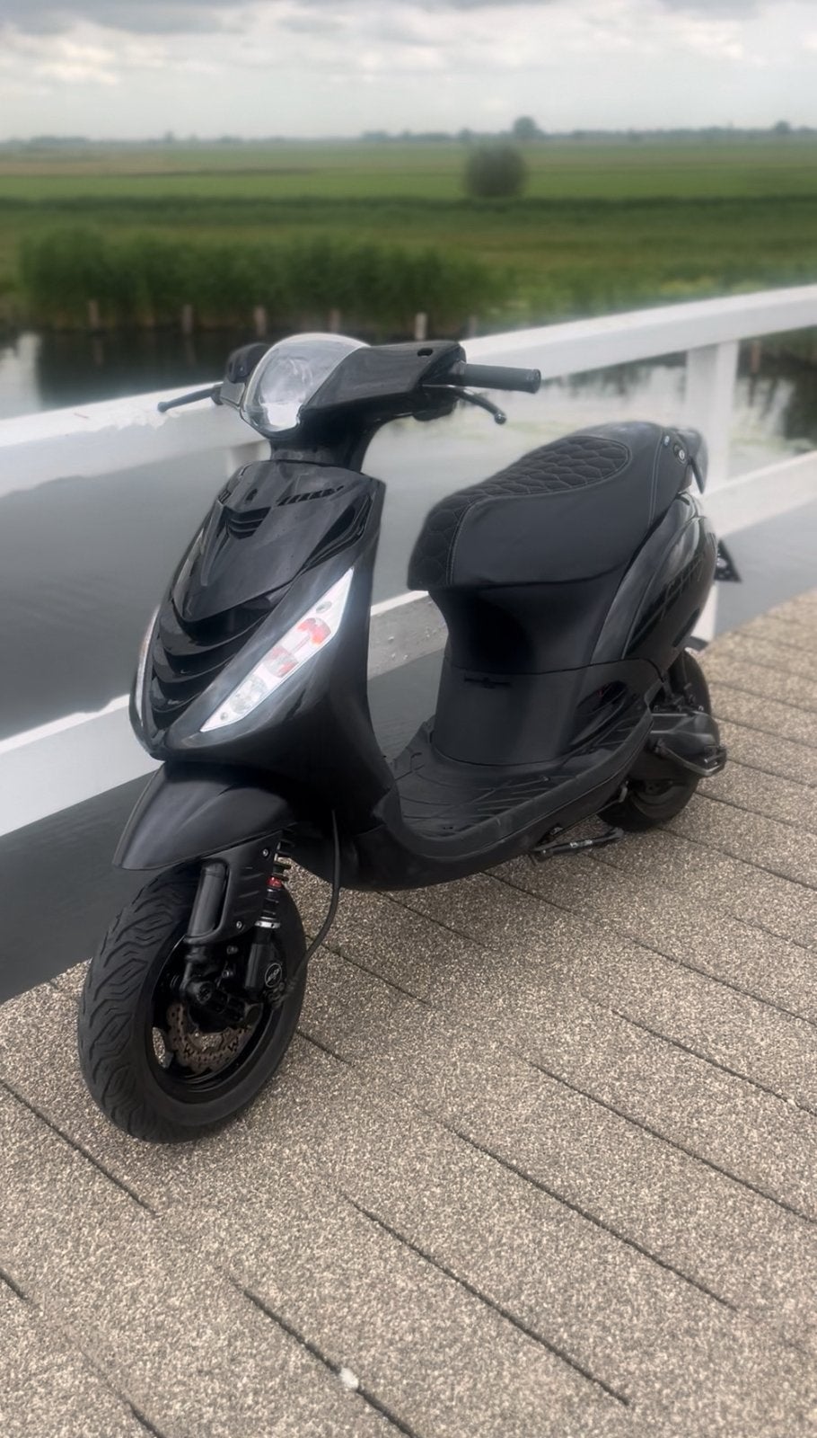 Hoogglans zwart kappenset zip, Ophalen of Verzenden, Zo goed als nieuw, Kap, Piaggio