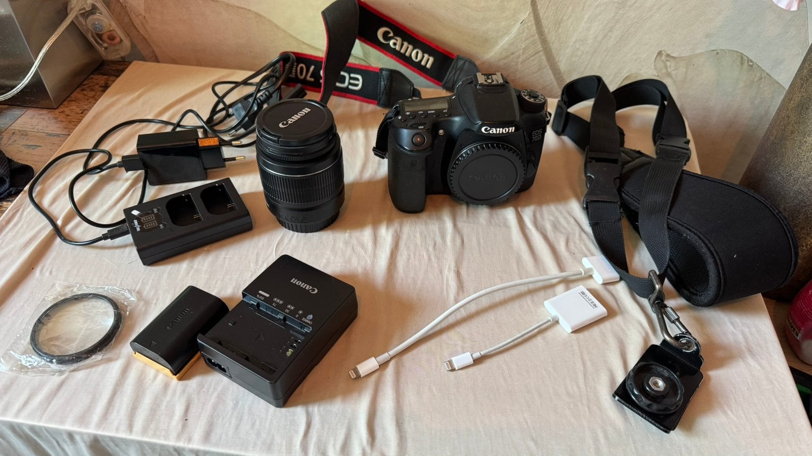 Canon 70d + canon 18-55 lens, Ophalen, Gebruikt, Spiegelreflex, Canon