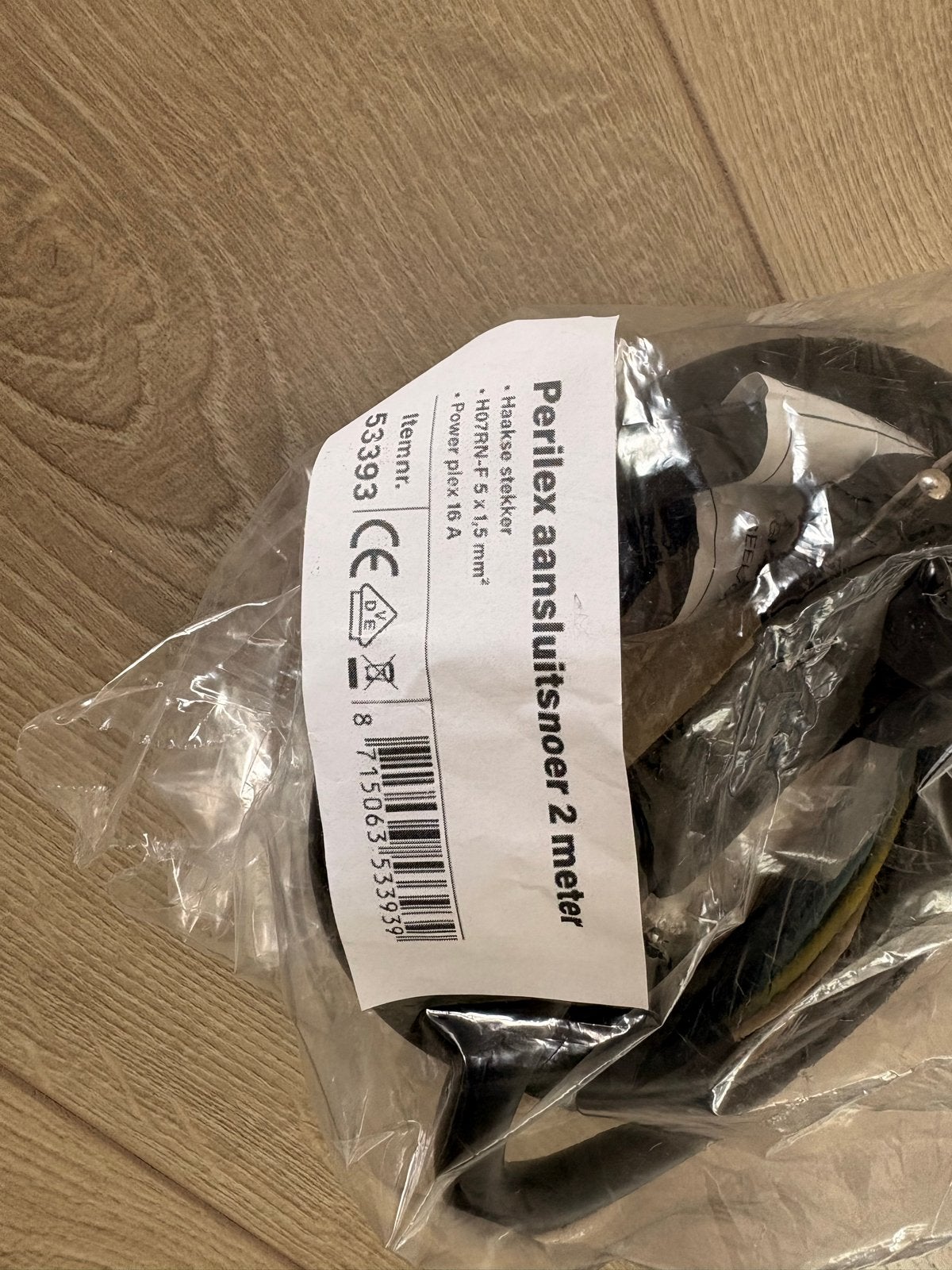 Perilex aansluitsnoer 2 meter - 2 Fase stekker, Ophalen, Nieuw, Kabel of Snoer