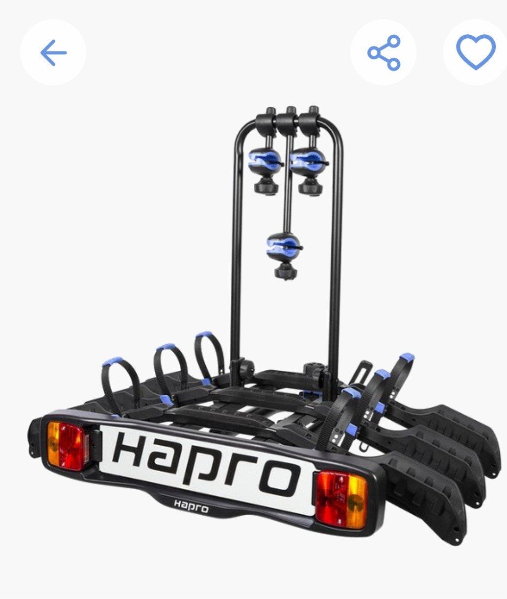 Hapro Atlas Active 3 fietsendrager voor 3 fietsen, Auto diversen, Ophalen, 3 fietsen of meer, Trekhaakdrager, Elektrische fiets