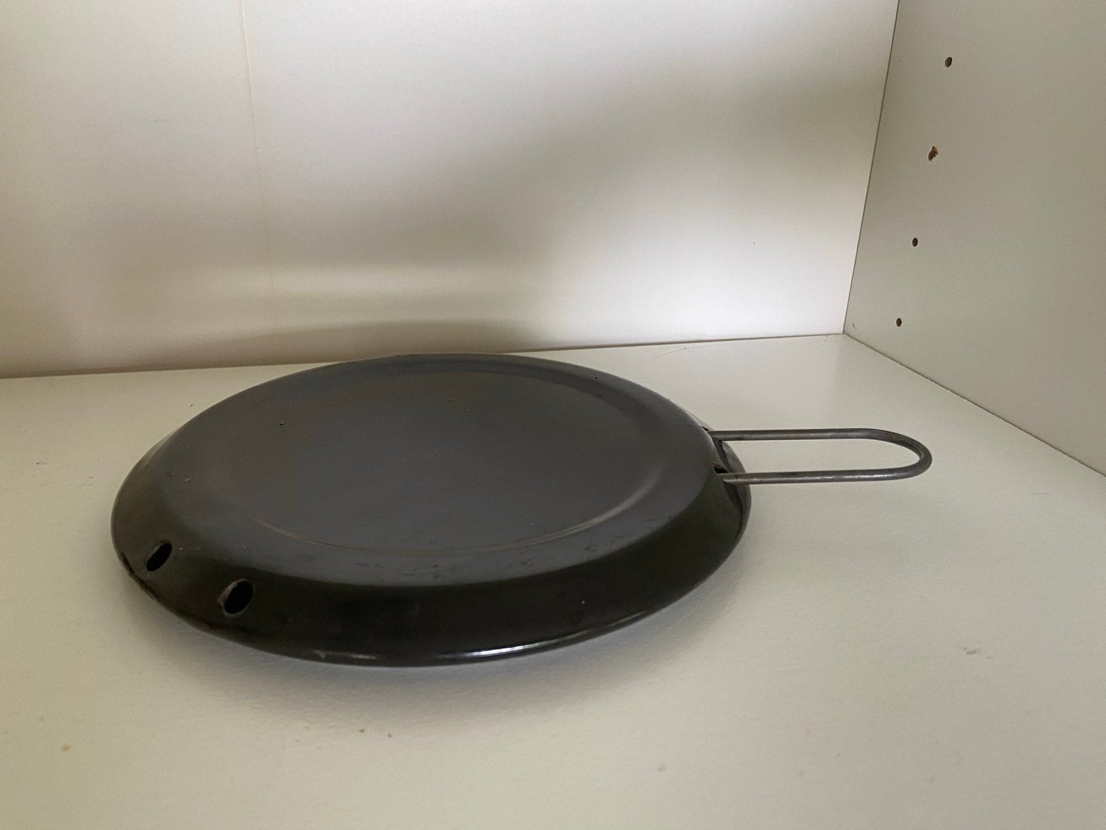 Handig sudderplaatje / vlamverdeler (zwart emaille), Ophalen of Verzenden, Gebruikt