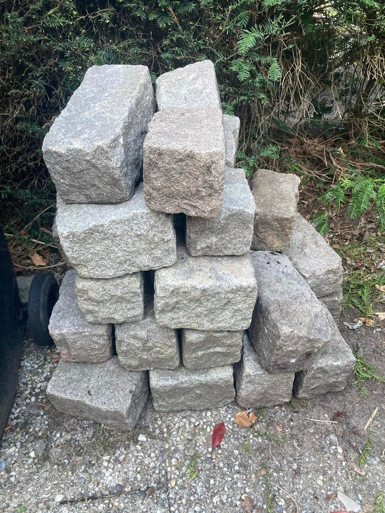 ~ 30 Granieten keien, Tuin en Terras, Grind, Keien en Split, Gebruikt, Kei, Grijs, Graniet, Ophalen