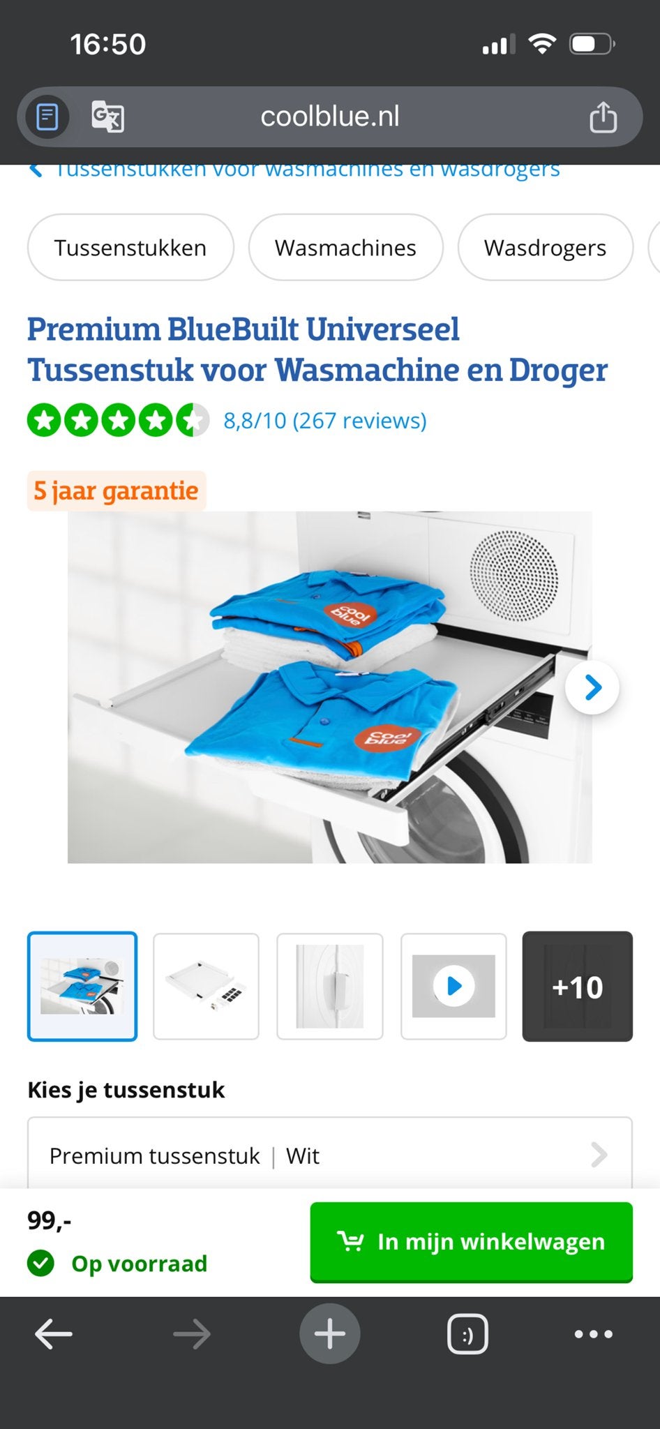 Premium BlueBuilt Universeel Tussenstuk voor Wasmachine en D, Witgoed en Apparatuur, Onderdelen en Toebehoren, Zo goed als nieuw
