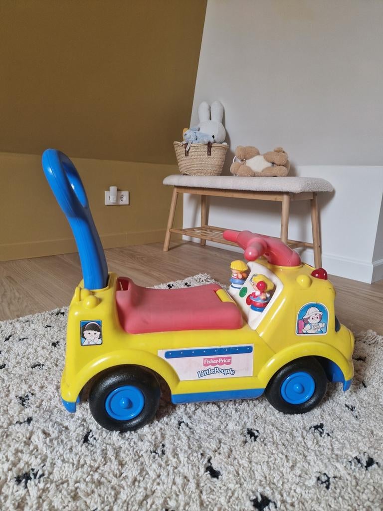 Fisher-Price Little People Loopauto Retro Geel, Ophalen of Verzenden, Gebruikt