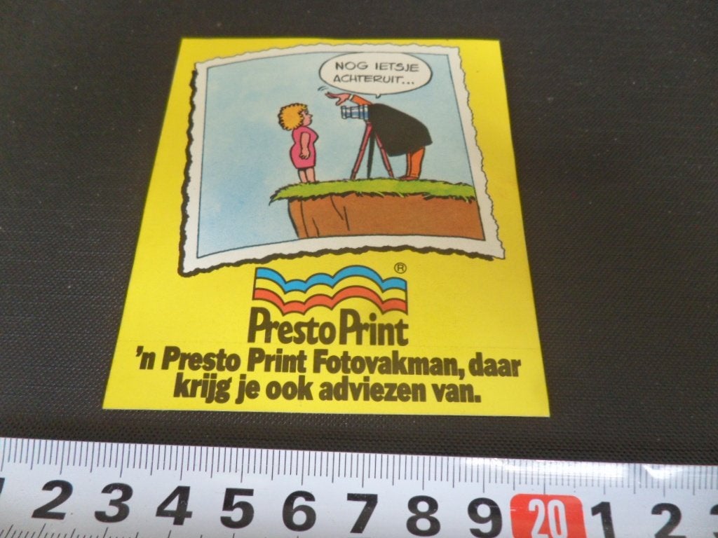 sticker presto print fotovakman - strip afgrond *, Ophalen of Verzenden, Zo goed als nieuw
