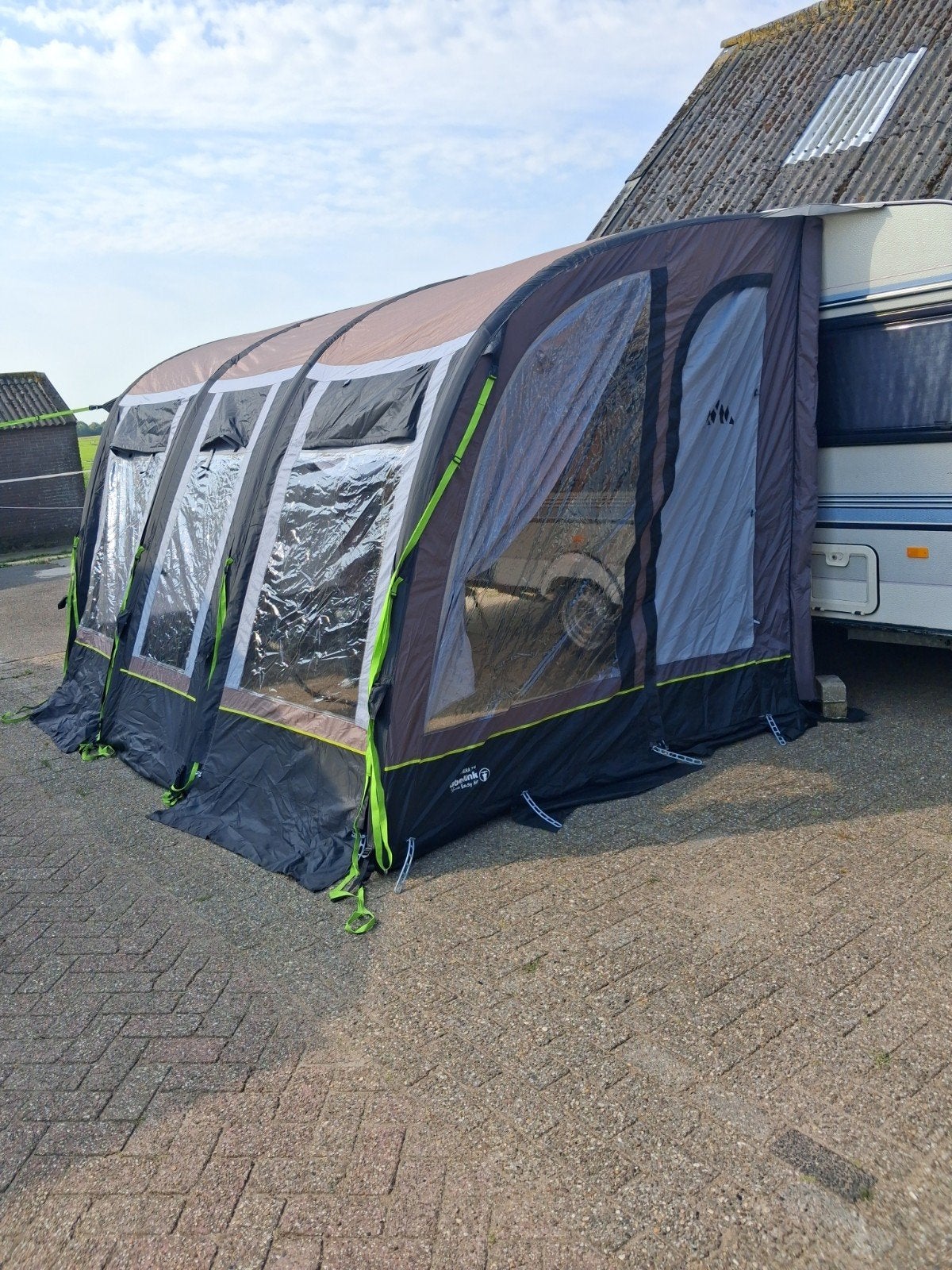 Obelink 390 Easy Air Voortent 1 keer  gebruikt, Caravans en Kamperen, Voortenten en Luifels, Ophalen of Verzenden