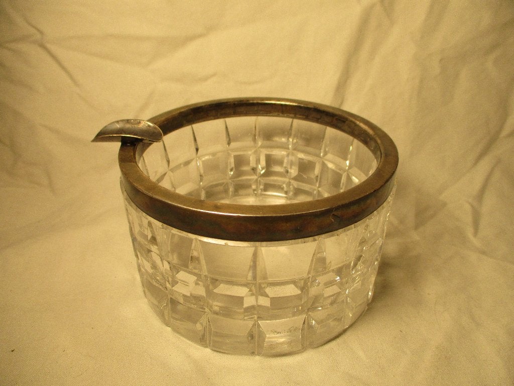 asbak van glas en zilver klavertje jaren 70, Ophalen of Verzenden, Zo goed als nieuw, Sigarenbandjes
