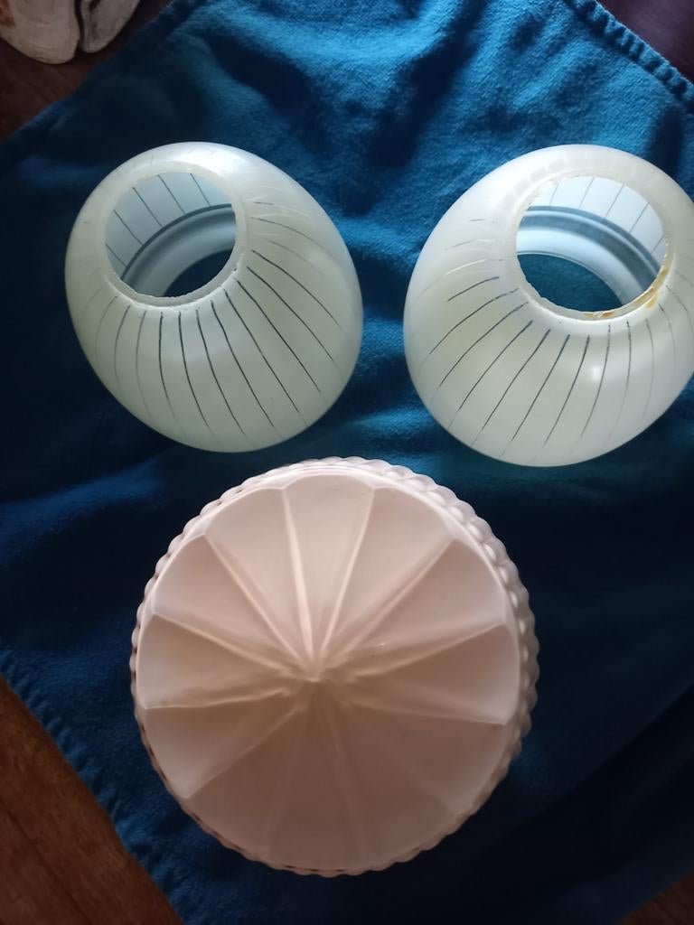 Vintage glazen lampenkappen, Art Deco stijl, Huis en Inrichting, Ophalen of Verzenden