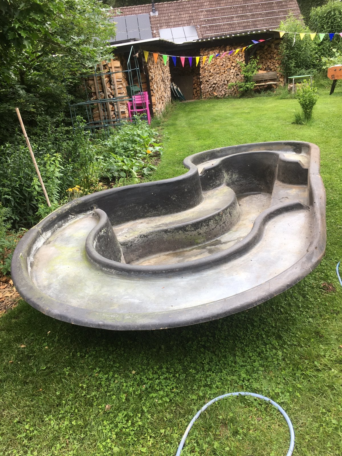 Polyester vijverbak, 400 X 210 cm diepte 57 cm, Tuin en Terras, Vijvers, Ophalen, Gebruikt