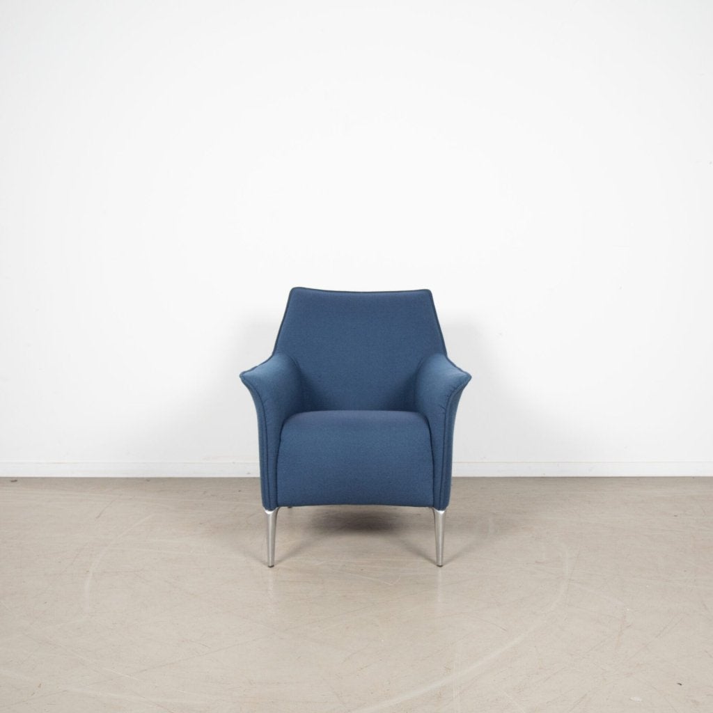 1x Leolux Mayuro Fauteuil Blauw Stof, Niet ingevuld, Gebruikt, Niet ingevuld, Niet ingevuld