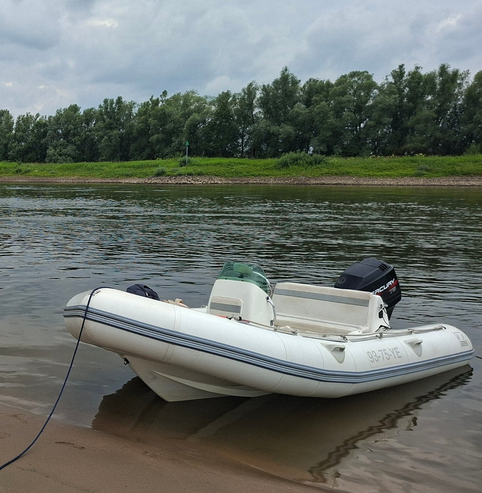 Zodiac ribboot 5m met 75pk 2-takt motor en nieuwe accu, Ophalen of Verzenden, Zodiac, Gebruikt, Inclusief motor