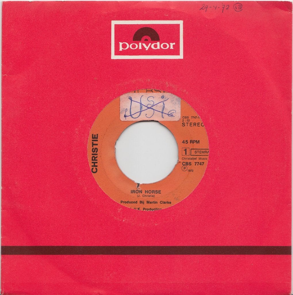 Christie **Iron Horse**, Gebruikt, 7 inch, Ophalen of Verzenden, Rock en Metal