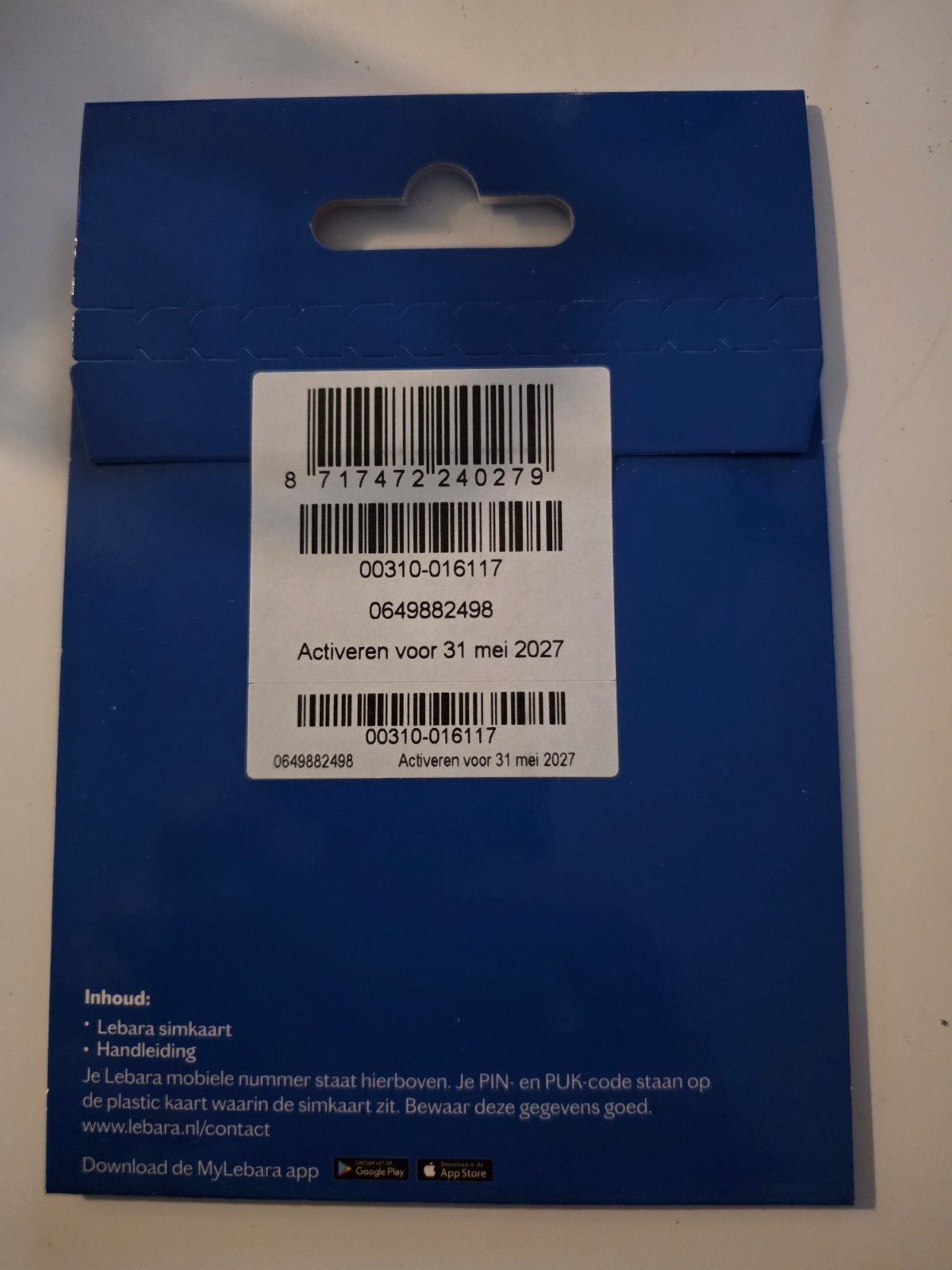 06 498 82 498 Lebara Simkaart - Nieuw en Ongeactiveerd, Ophalen of Verzenden, Nieuw, Overige providers, Simkaart