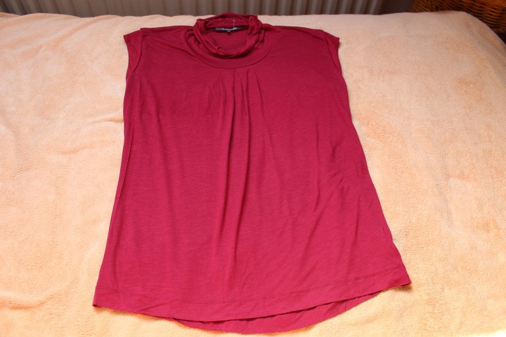Rene Lezard bordeauxrode top met colkraag, Verzenden, Rene Lezard, Zo goed als nieuw, Korte mouw