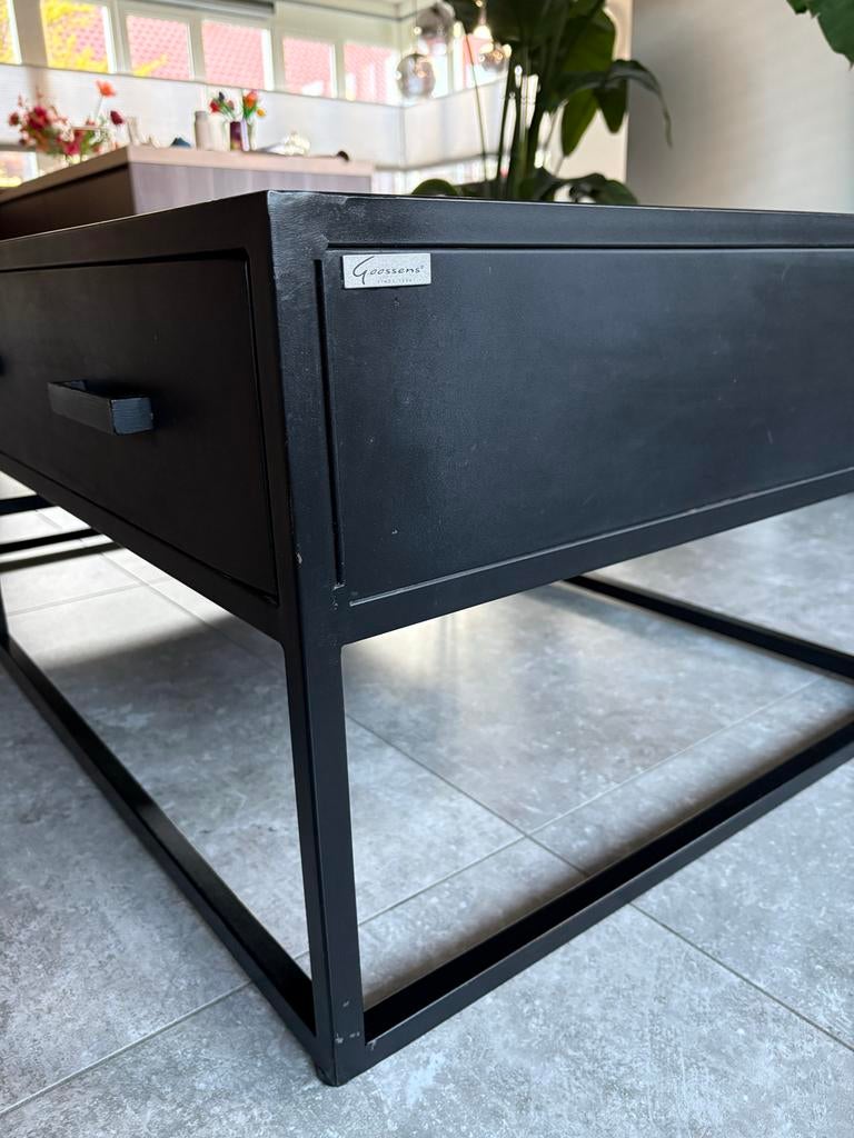 Zwarte salontafel met lade en opbergruimte - Goossens design, Huis en Inrichting, Slaapkamer | Stapelbedden en Hoogslapers, 90 cm