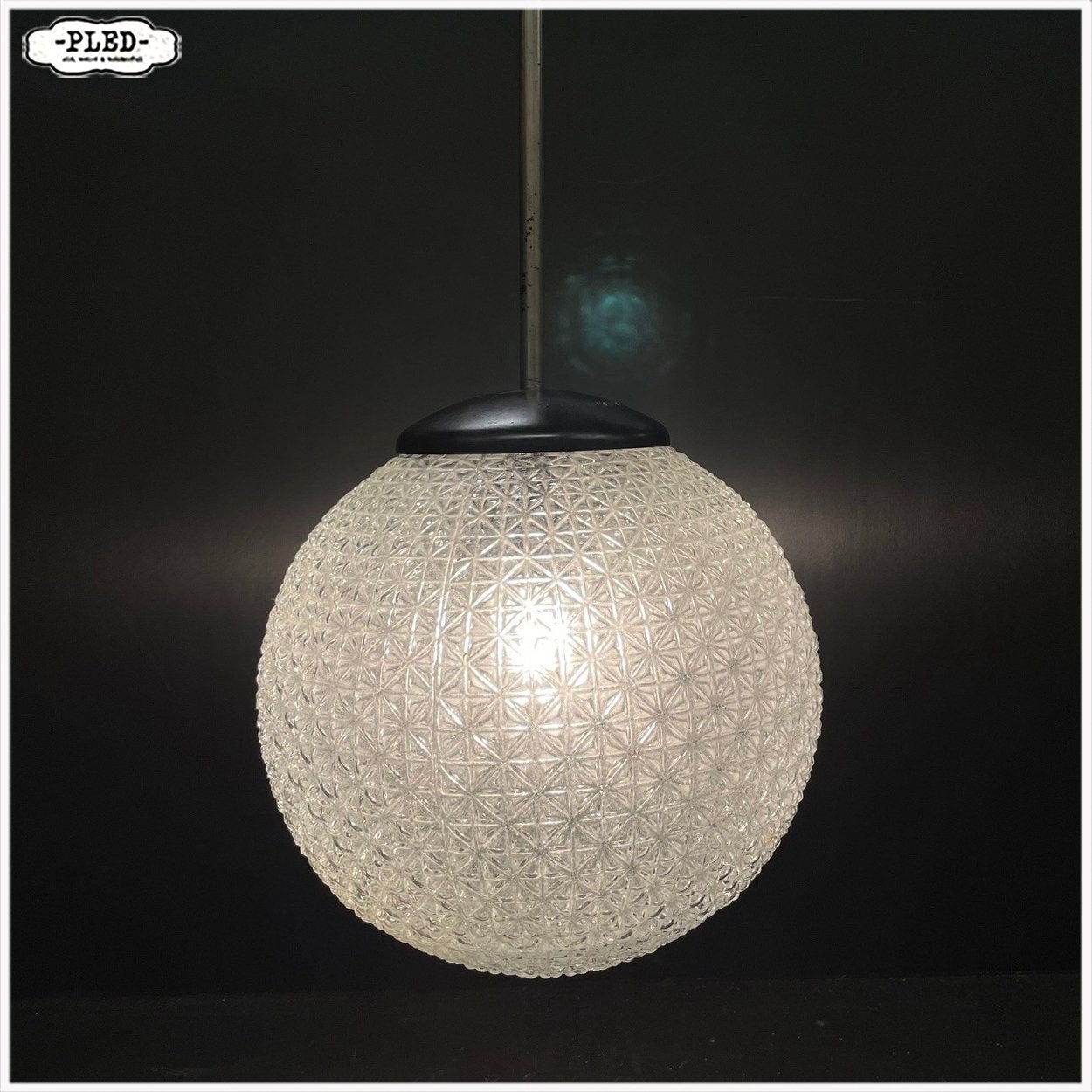 Vintage lampen Hanglampen doorsnee 30cm Bollanp, Ophalen, Gebruikt, Vintage Boho Midcentury, E27 (groot)