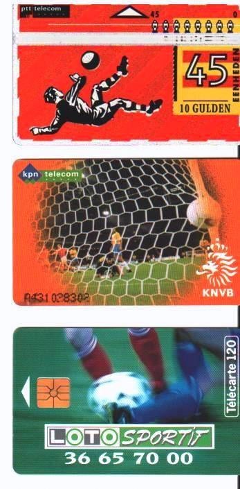 telefoonkaarten 3 stuks -  voetbal, Verzamelen, Telefoonkaarten, Ophalen of Verzenden, Nederland
