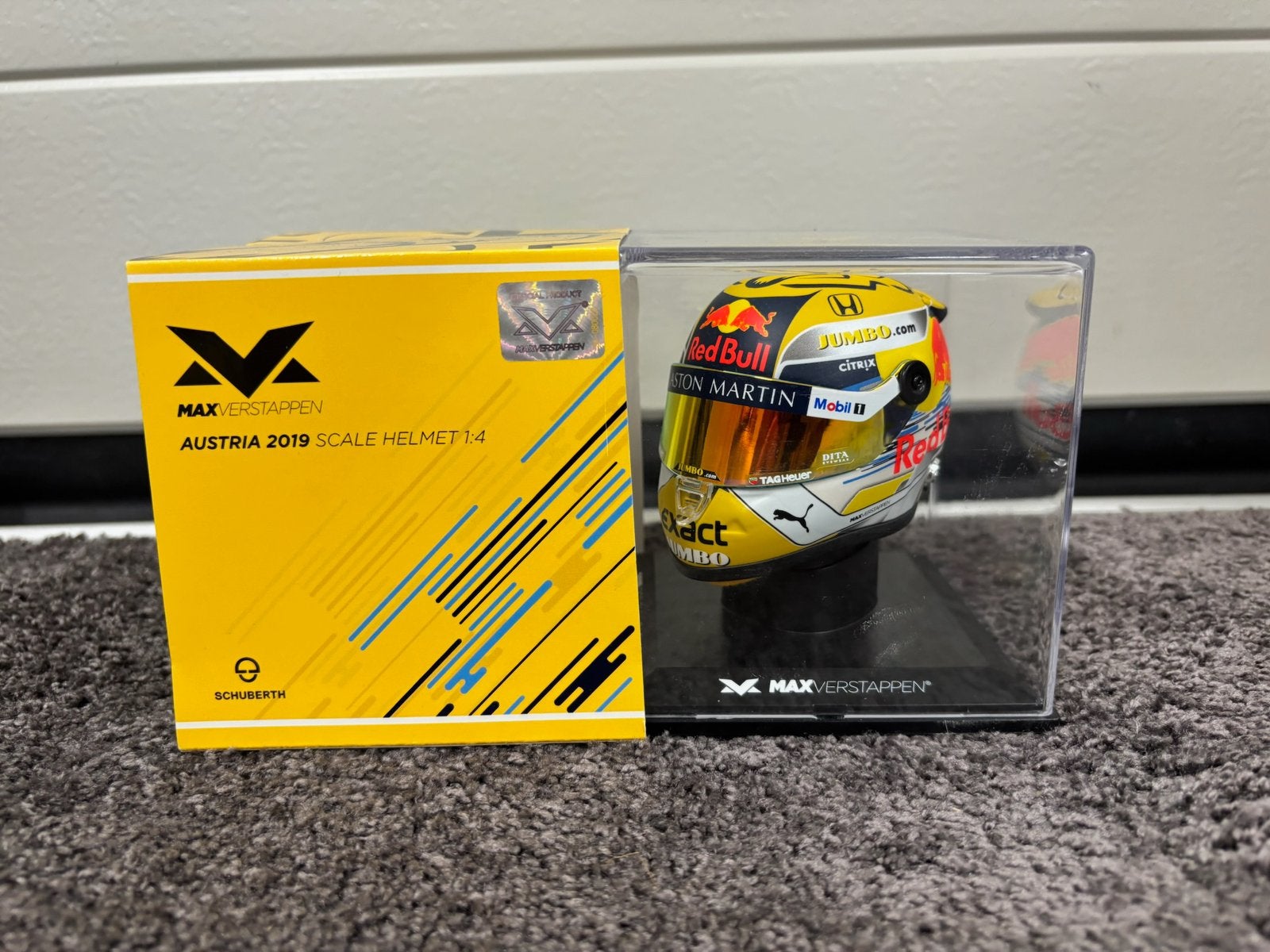 Max verstappen helm 1:4 oostenrijk 2019, Ophalen of Verzenden, Zo goed als nieuw, Formule 1