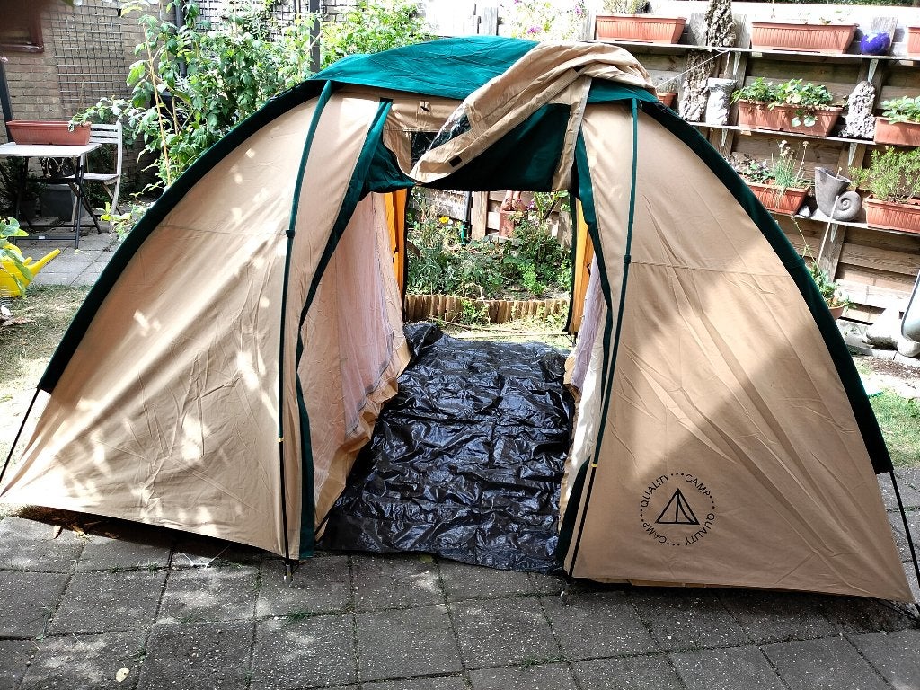 kampeer tent 2 persoons quality camp katoen, Caravans en Kamperen, Tenten, Ophalen, Zo goed als nieuw, Tot en met 2