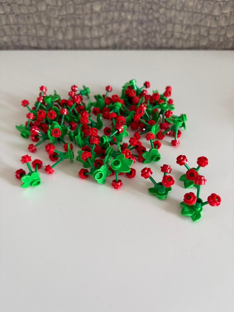 Lego bloemen rood - 50 stuks - Nieuw, Ophalen of Verzenden, Nieuw, Losse stenen, Lego