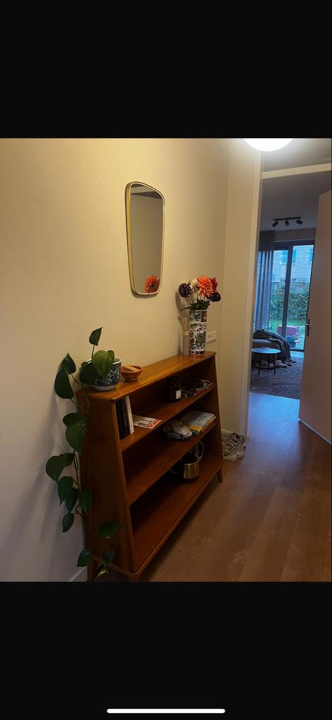 Vintage houten boekenkast/dressoir jaren 60, Met plank(en), Gebruikt, 100 tot 150 cm, Ophalen of Verzenden