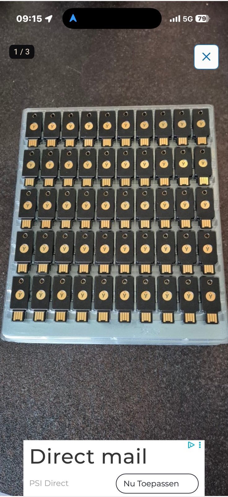 YubiKey FIDO Beveiligingssleutel - Nieuw, Computers en Software, USB Sticks, Ophalen of Verzenden, Nieuw